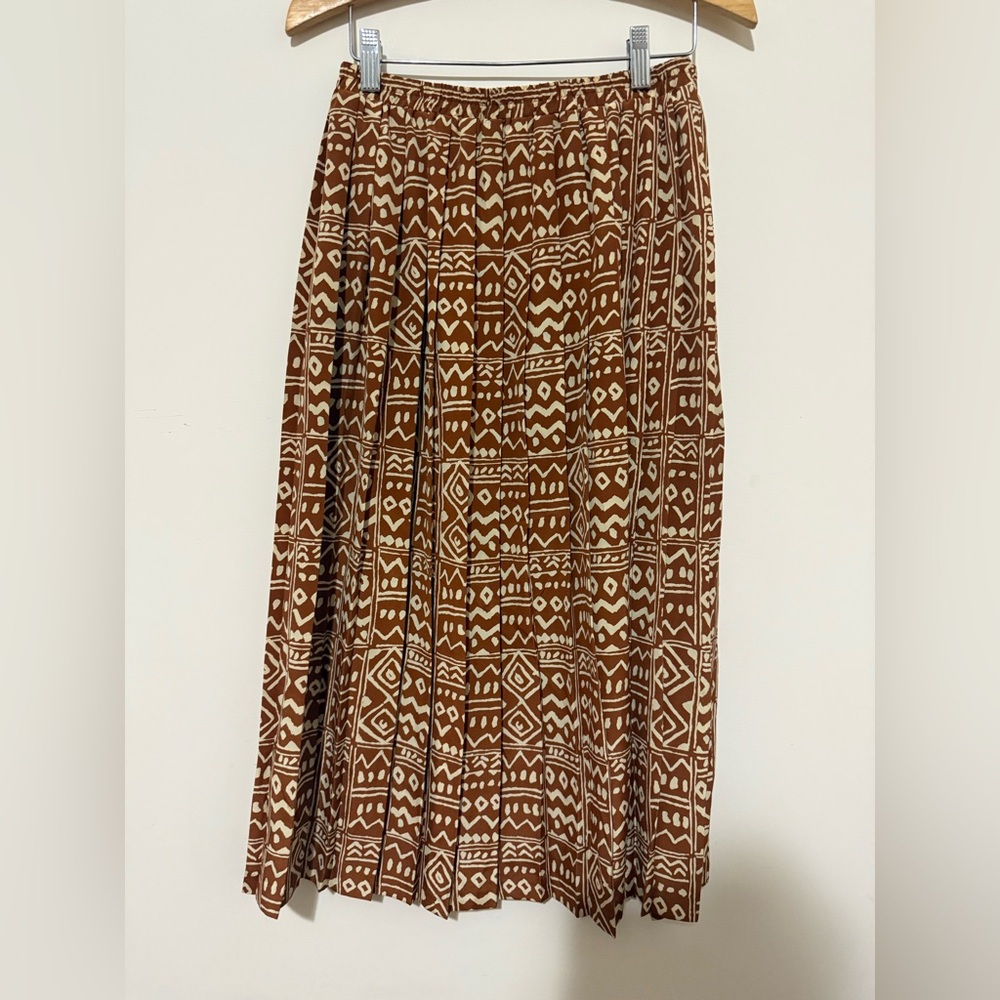 Vintage Leslie Fay Patterned Maxi Skirt